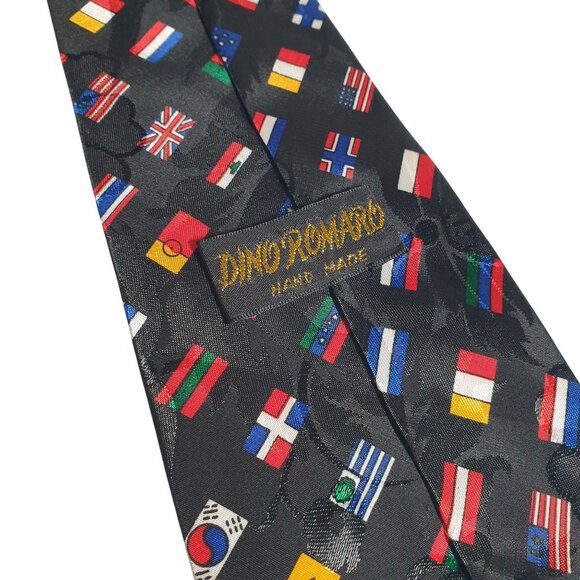 Dino Romario Handmade Silk National Necktie Flags Teacher Government Politics - Picture 4 of 5